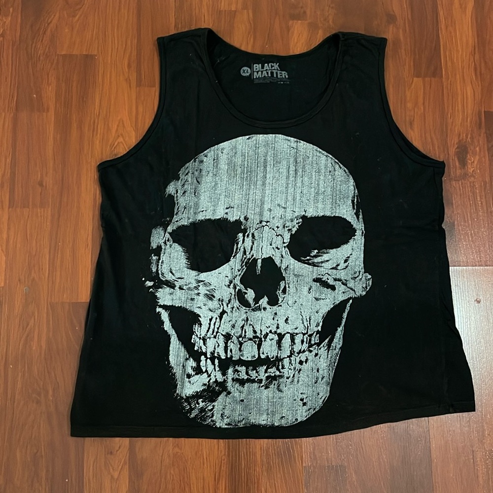 Black Matter Black Skull Tank-Top